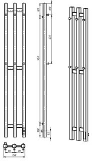 Полотенцесушитель электрический Laris Тея 73207673 правый П3 19x120см чёрный муар